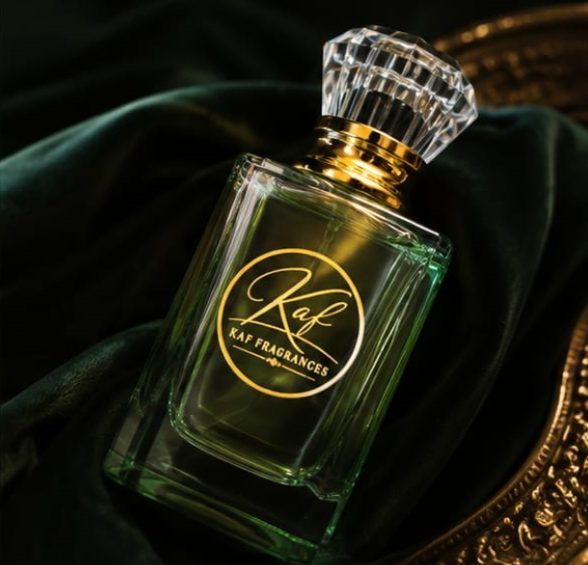 Luxury gift packaging box for Amber Jannat perfume by KAF Fragrances.