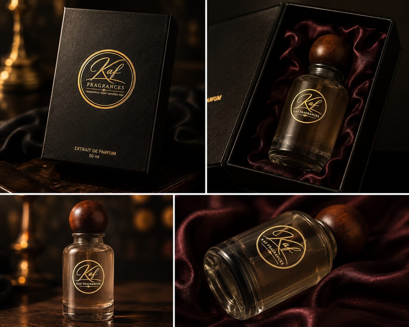 Golden Hour 50ml amber perfume bottle for men by KAF Fragrances